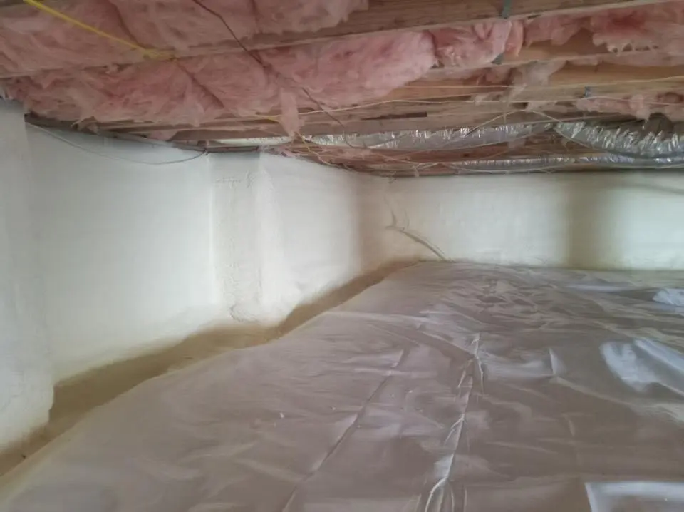 Crawl space encapsulation with closed-cell spray foam for Attic Insulation in Denair